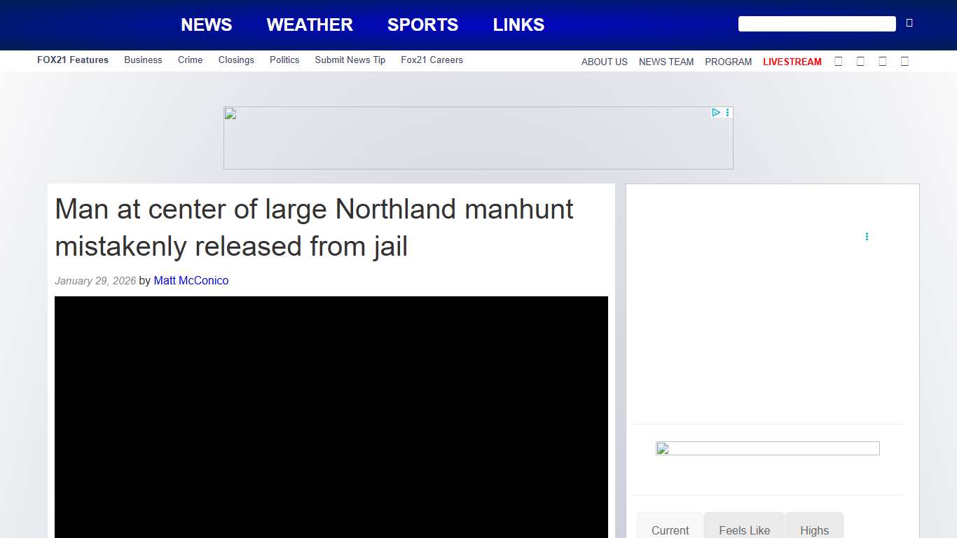 Man at center of large Northland manhunt mistakenly released from jail - Fox21Online